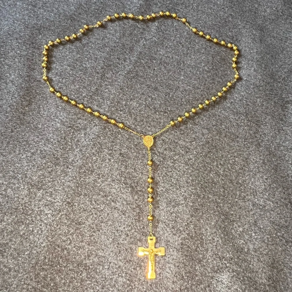 Golden Rosary Necklace NWOT